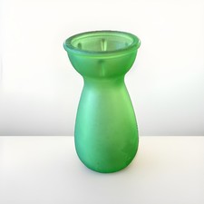 Vintage Green Glass Vase EEC Product Narrow Neck Decor Collectible picture