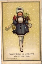 PC ARTIST SIGNED, BOMPARD, CHILD, CHRISTMAS, Vintage Postcard (b66298) picture