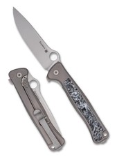 Spyderco Slym Knife C271TIP Satin Plain Edge M390 Blade Titanium w/Carbon Fiber picture