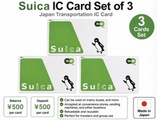 Suica Japan Transportation IC Card 500 Yen Charged 500 Yen Deposit Set of 3 picture