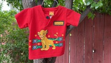 Vintage 90s The Lion King Simba Shirt 3 Toddler 3T Disney Red Disneyland Button picture