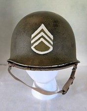 Vintage WWII U.S. M1 Front Seam Fixed Bale Combat Helmet w/ Hawley Liner picture