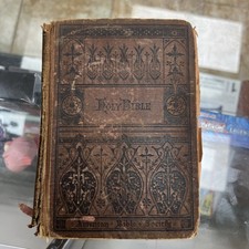 1884 Antique Holy Bible American Bible Society, Old New Testament picture