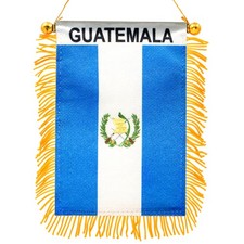 Anley Guatemala Flag 4x6 In Fringed Window Hanging Mini Banner Car Mirror Decor picture