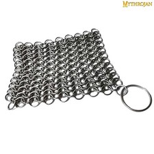 Chainmail Steel Stainless Skillet Cast Iron Scrubber Kitchen Cookware 10 x 10cm picture
