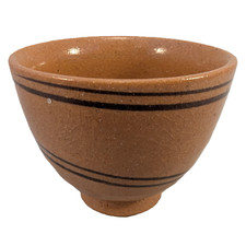 Enzan 延山 Japanese Seto Pottery Sake Cup Guinomi Orange Swirl Japan picture