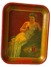Coca-Cola 1936 Advertising Serving Tray Red/Gold/Brown/Green Soda Theme picture