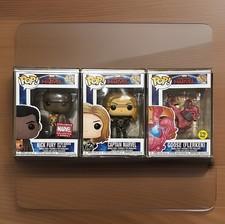 Funko Pop 3 Pack Marvel - Nick Fury w Goose 447 Goose 445 Captain Marvel 516 picture