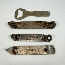 Vtg Lot 4 Beer Soda Bottle Can Metal Openers Churchkey Advertising Breweriana picture
