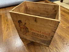 *DEWARS WHITE LABEL SCOTCH WHISKY WOODEN BOX CRATE VINTAGE RARE SCOTLAND BOTTLE* picture
