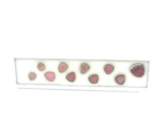 Set of ten natural watermelon tourmaline slices 36.5 Ct picture