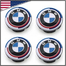 SET 4x 50th ANNIVERSARY HERITAGE STYLE ALLOY WHEEL CENTRE CAPS Genuine NEW picture