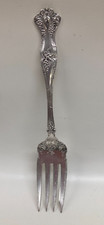 1847 Rogers Bros XS Triple Vintage Grape Silverplate 8 ¼” Cold Meat Serving Fork picture