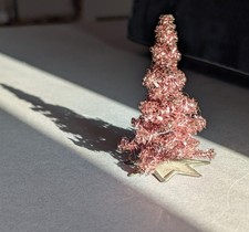 VERY RARE PUTZ VTG CHRISTMAS PINK/FUCSIA TINSEL TREE - FOR SERIOUS COLLECTORS picture