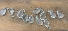 11 PIECES Vintage GLASS CRYSTAL TEARDROP CHANDELIER PART picture