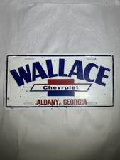 Vintage Wallace Chevy Chevrolet Albany GA Georgia Truck Tag Advertising Plate picture