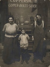 Tillie Mitchell And Falick Novick In Front Of Their Copper Shop A - Old Photo picture