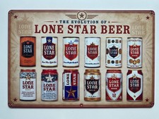 Lone Star Beer Sign - Evolution Of Lone Star Beer Cans - Texas picture