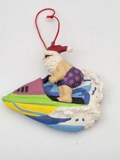 Vintage ERCO Seaside Santa Jet Ski Water Scooter Christmas Ornament 3
