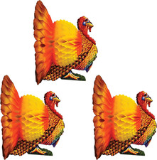 12-Inch Tissue Turkey Centerpiece; 3/Pack99066 picture
