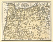 Map of OREGON from 1912 - 8.5 x 11 Inch Photo Reprint picture