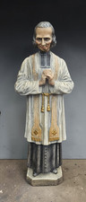 Vintage St Jean Vianney Statue Cure d'Ars French Priest Figure stoneware picture
