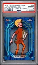 2024 Topps Chrome Disney #28 Arthur Pendragon Dark Blue & Light Blue Lava PSA 8 picture