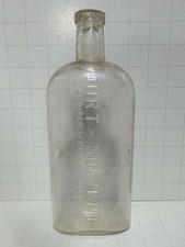 Vintage Clear Glass Medicine Bottle Embossed Dirt-Solvent The Piper Mfg Co Portl picture