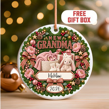 Personalized New Grandma Christmas Ornament 2026 Custom Name Year GIft picture
