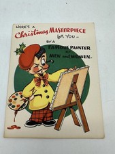 Vintage Greeting Card Christmas Novo Laugh 1940s 1950s Humor Unused NOS picture
