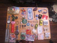 junk drawer lot old marbles old coins old watches jewelry China 500 Yuan paper picture