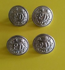 Lot of 4 Beautiful F.D. Fire Department Uniform Button 7/8 Marked Waterbury Co. picture