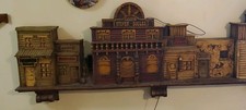 Rare 1973 Vanguard Studios 61” Old West Town 3D Wall Relief Art MCM Rustic picture