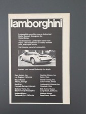 1972 PRINT AD Lamborghini authorized dealers featuring Miura picture