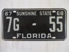 1967 Florida License Plate Tag NOS TRUCK CLEAR YOM ORANGE CO SP picture