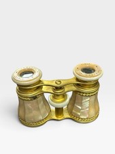 Pair of French Brass and Mother-of-Pearl Opera Glasses Circa 1900 picture