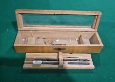 Vintage Small Wooden Writers Box Locking No Key Artists Drawing Box picture