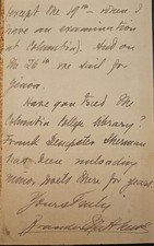 1894 (ALS) BRANDER MATTHEWS TO EDMUND CLARENCE STEDMAN - COLUMBIA UNIVERSITY NYC picture