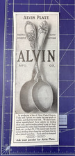 1909 PRINT AD ALVIN SILVER PLATE BRIDES LILY BOUQUET PATTERN picture