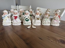 COMPLETE Vintage NAPCO Birthday Angels 12-Month Figurine Set Japan picture