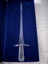 ￼ Vintage Val St. Lambert Crystal Sword Letter Opener ￼ picture