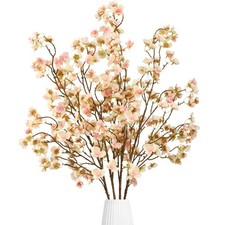 Sggvecsy Artificial Cherry Blossom Flowers 4 Pcs Champagne 41'' for Vase picture