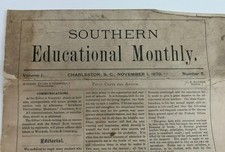 1879 Charleston SC ~ Southern Educational Monthly Newspaper, African Americans picture