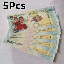 5Pcs, Qatar 2022 Football Games, Cristiano Ronaldo Commemorative Banknote, UNC picture