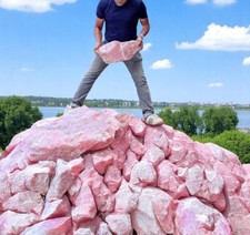 Large Huge Rose Quartz Crystal Rough Stone Handmade Crystal Home Office Decora picture