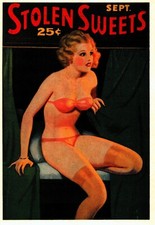 Stolen Sweets, 1930s Men's Magazine Cover Trading Card 1992 GGA Sleeze picture