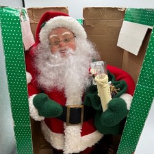 Vtg Animated Santa Claus Figure Lighted Candle Motionette Christmas Decor WORKS picture