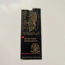 Alden Park Dining Room 1936 Wissahickon Ave Vintage Matchbook Cover TMB86-3 picture