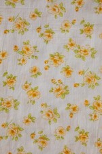 Authentic 1920s-30's Quilt/Dress Cotton Fabric-Yellow Flowers-White- 30