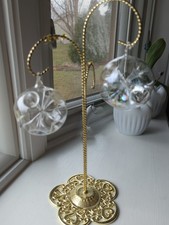 2 Vintage Parise Vetro Blown Glass Christmas Ornament Balls Trumpet Indent Italy picture